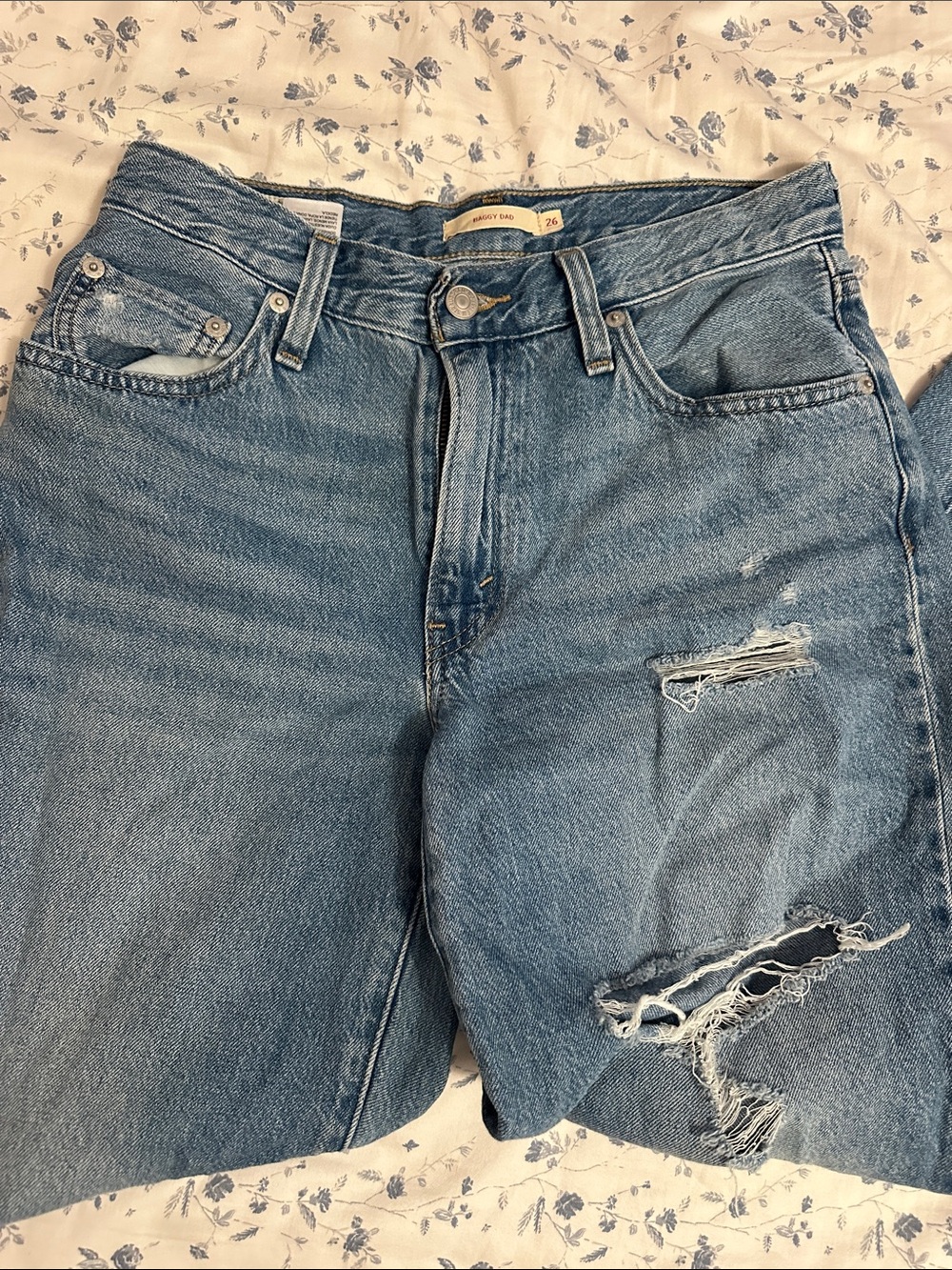 Levi's Women's Straight Leg Baggy Dad Blue Jeans